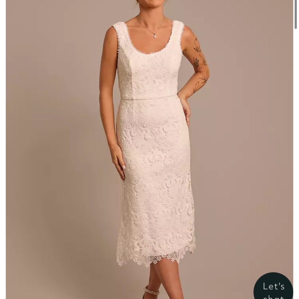 Crochet Lace Scoop Neck Tank Midi Dress - Soft White - Never worn